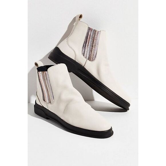 New Free People x Bueno Scout Metallic Chelsea Boots Size 39 new - Picture 1 of 7